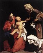 Madonna and Child with St Anne dt SARACENI, Carlo
